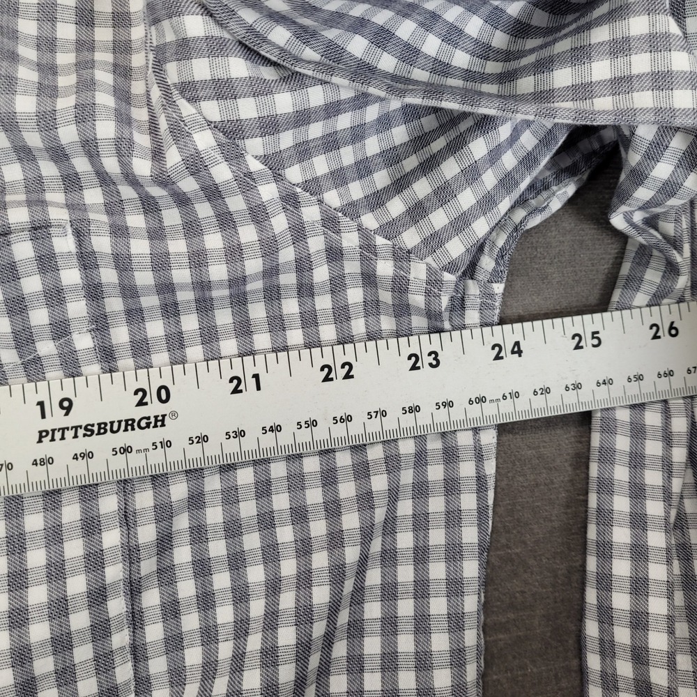 Antigua Mens Atlanta Braves MLB Gingham Button Down Shirt Grey White‎ Large L - Picture 5 of 6